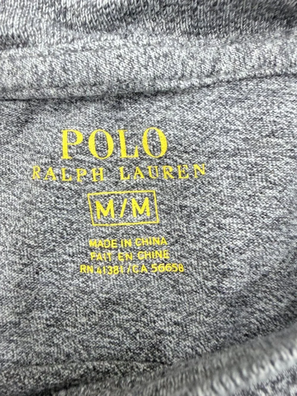 Polo Ralph Lauren Gray Long Sleeve Tee Shirt Black Pony Logo Medium M
